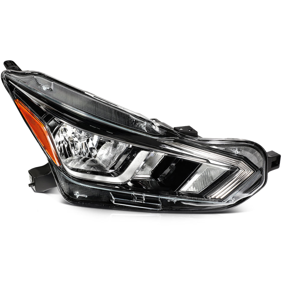 Passenger Right Chrome Amber Headlight Headlamp For 2020-2022 Nissan Versa S SV