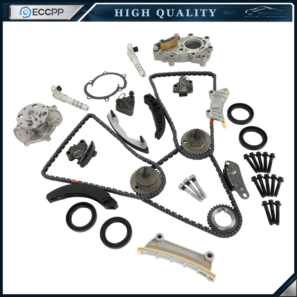 Timing Chain Kit Oil Pump Water Pump VTC Solenoid For 07-16 Cadillac Suzuki 3.6L 132872