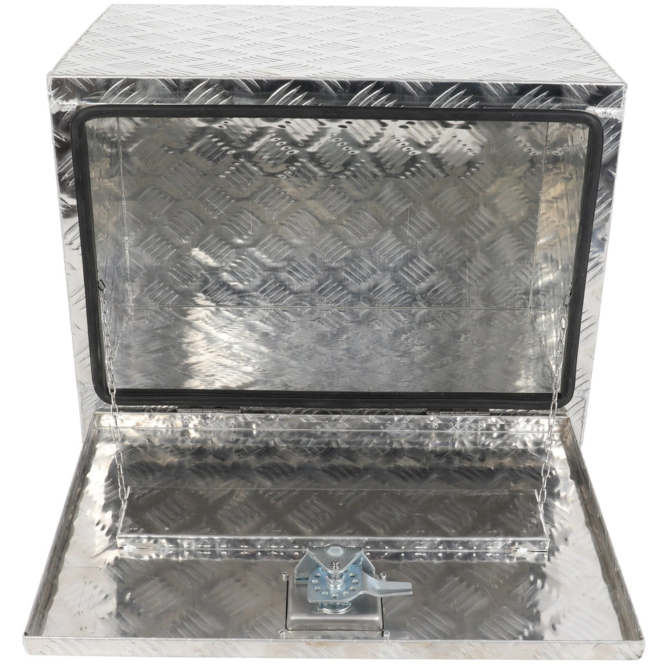 24inchx 17inchx18inch Aluminum Storage Tool Box W/2x Chain For Truck Garage Home Office