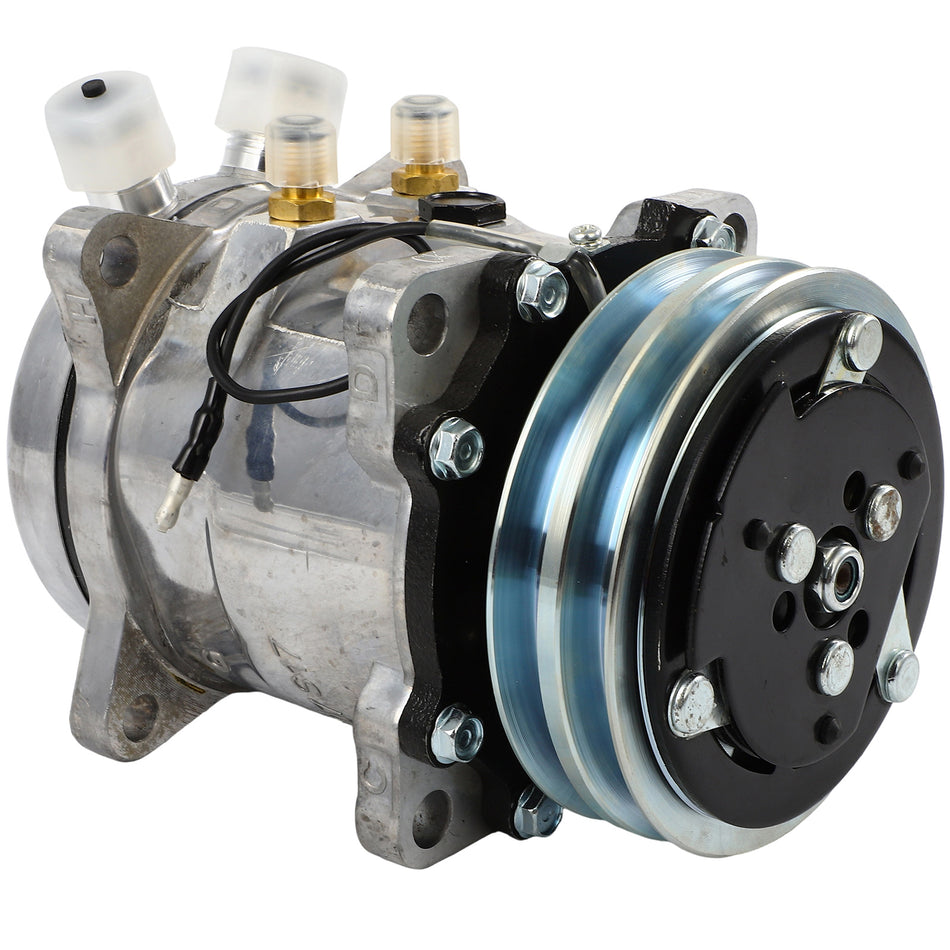 AC A/C Compressor For Abacus 507 / Sanden 5H11 V-Belt 2 Grooves R134a