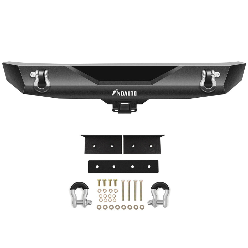 For Jeep Wrangler JK 2007-2015 2016 2017 2018 Rear Bumper Assembly w/ 2x D-ring