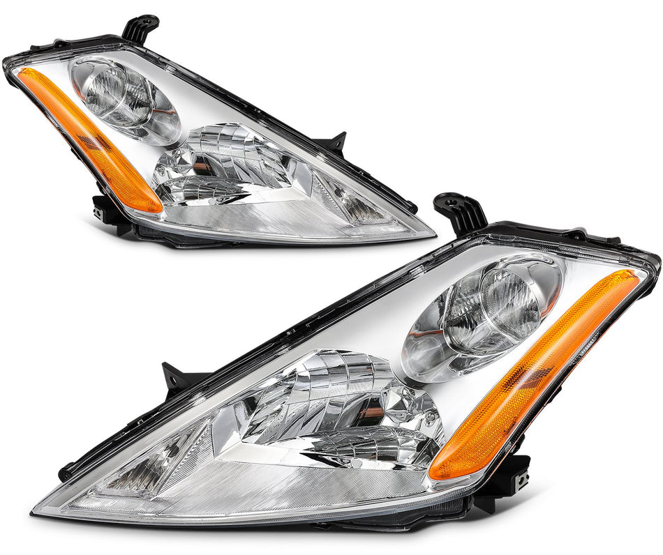 For Nissan For Murano 2003-2007 Chrome Housing Headlamp Headlights Assembly Pair