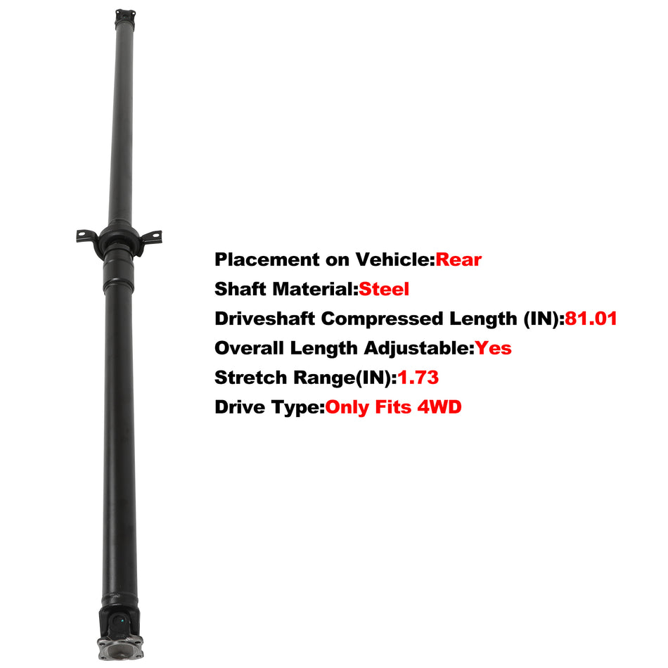 For Honda CR-V EX 2007-2011 L4 4WD Rear Drive Shaft 81.01inch 40100SXSA01 936-002