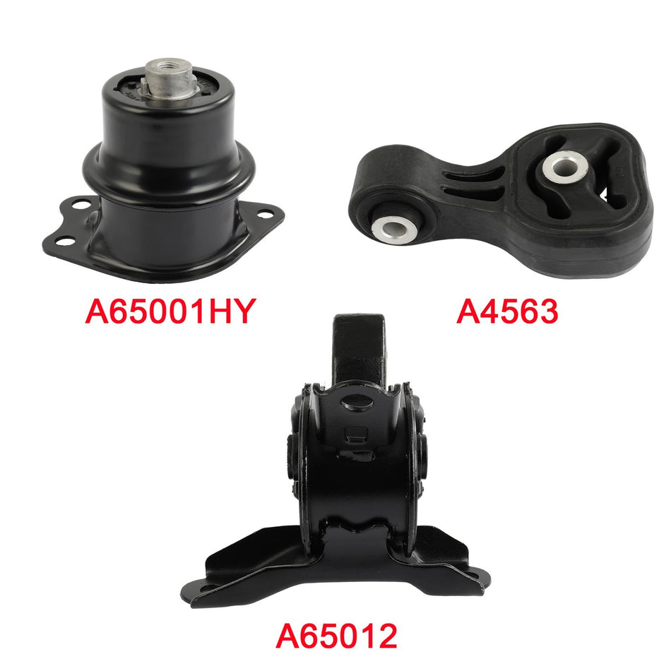 3x Engine Motor & Torque Strut & Transmission Mount for Honda Fit 2009-2014 1.5L