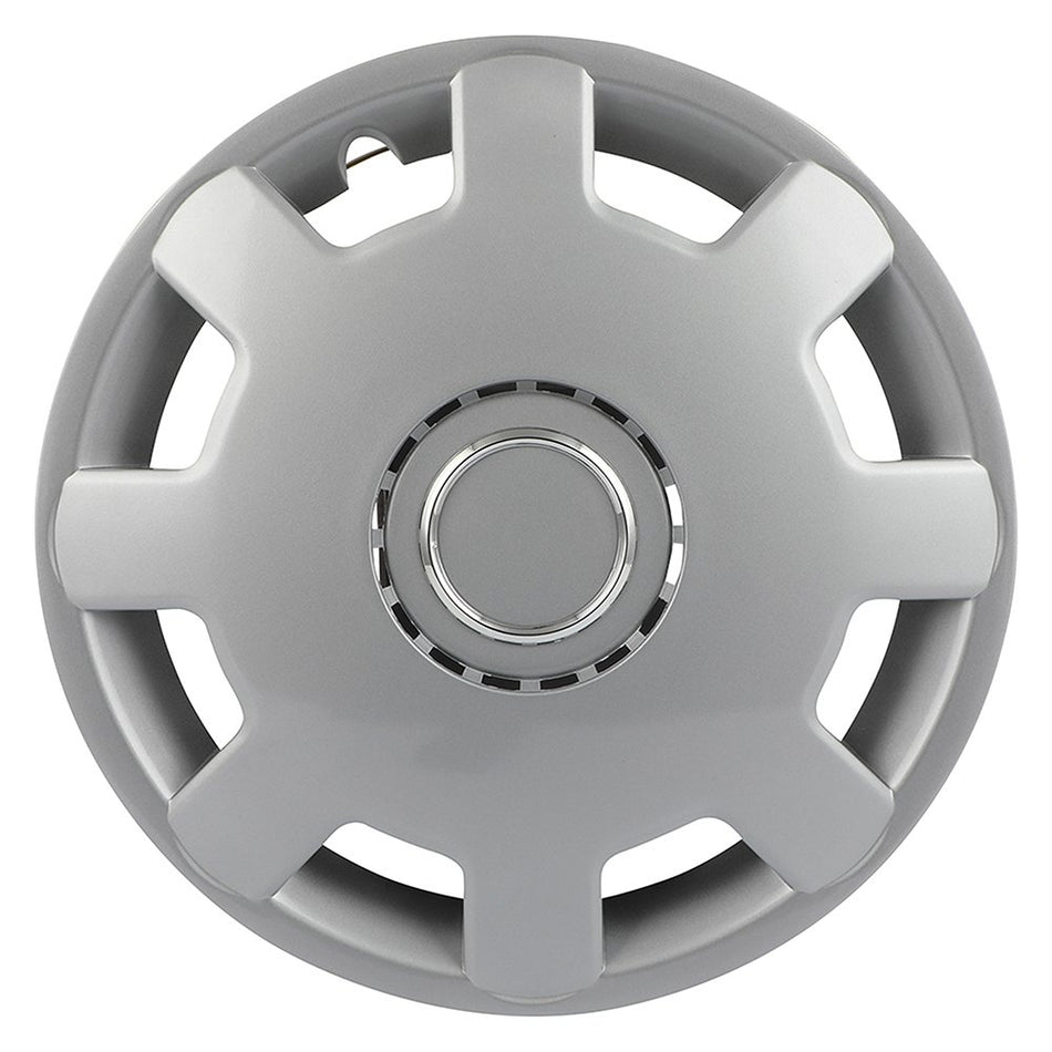 4 Set 14 Inch Wheel Hub Caps Silver Snap On For ABS R14 Tire & Rim Wheel Covers