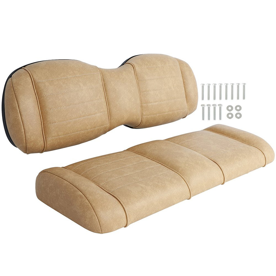 Universal Deluxe Seat Bottom & Back Cushion Set New for Club Car EZGO Yamaha Tan