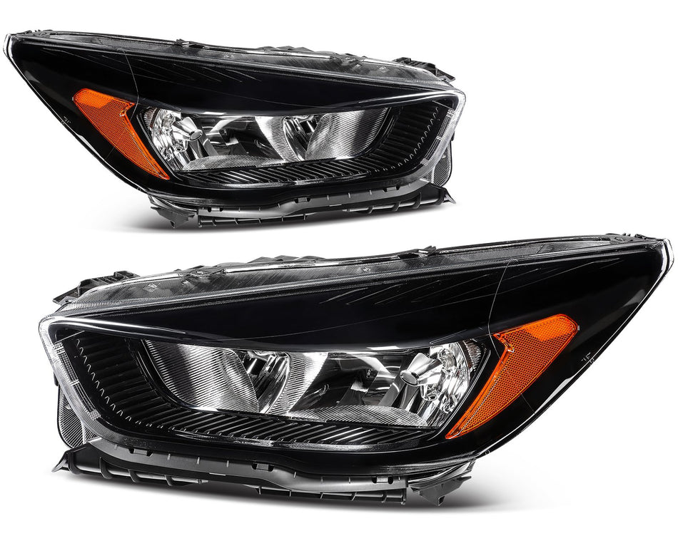 Fits 2018-2019 Ford Escape 1.5L 2.0L 2.5L Headlights Assembly Pair Black Housing