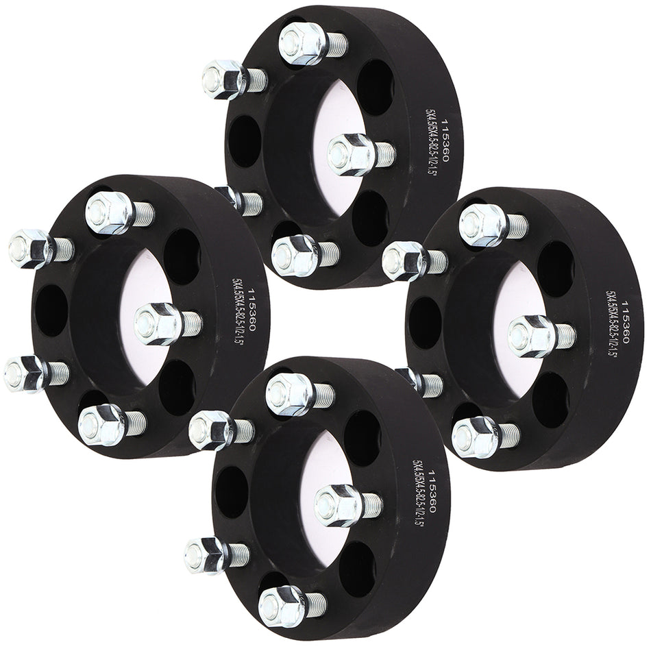 1.5 inch 38mm 5x4.5 5 Lug Wheel Spacers(82.5mm Bore, 1/2 inch Studs) for 1965-1973,1994-2014 Ford Mustang 2007-2013 Ford Edge- 4PCS