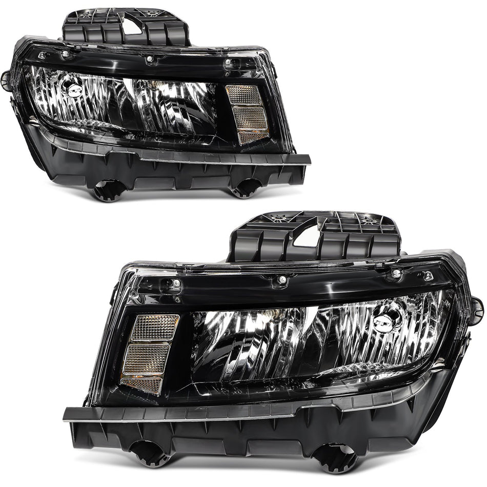 Fits Chevy Camaro 2014-2015 Clear Lens Headlights Assembly Pair Left with Right