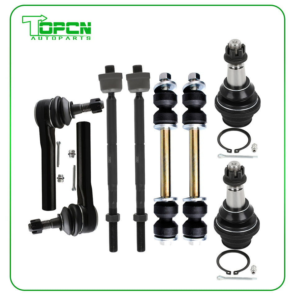 8x Front Tie Rod End Sway Bar Ball Joint For Chevrolet Silverado GMC Sierra 1500