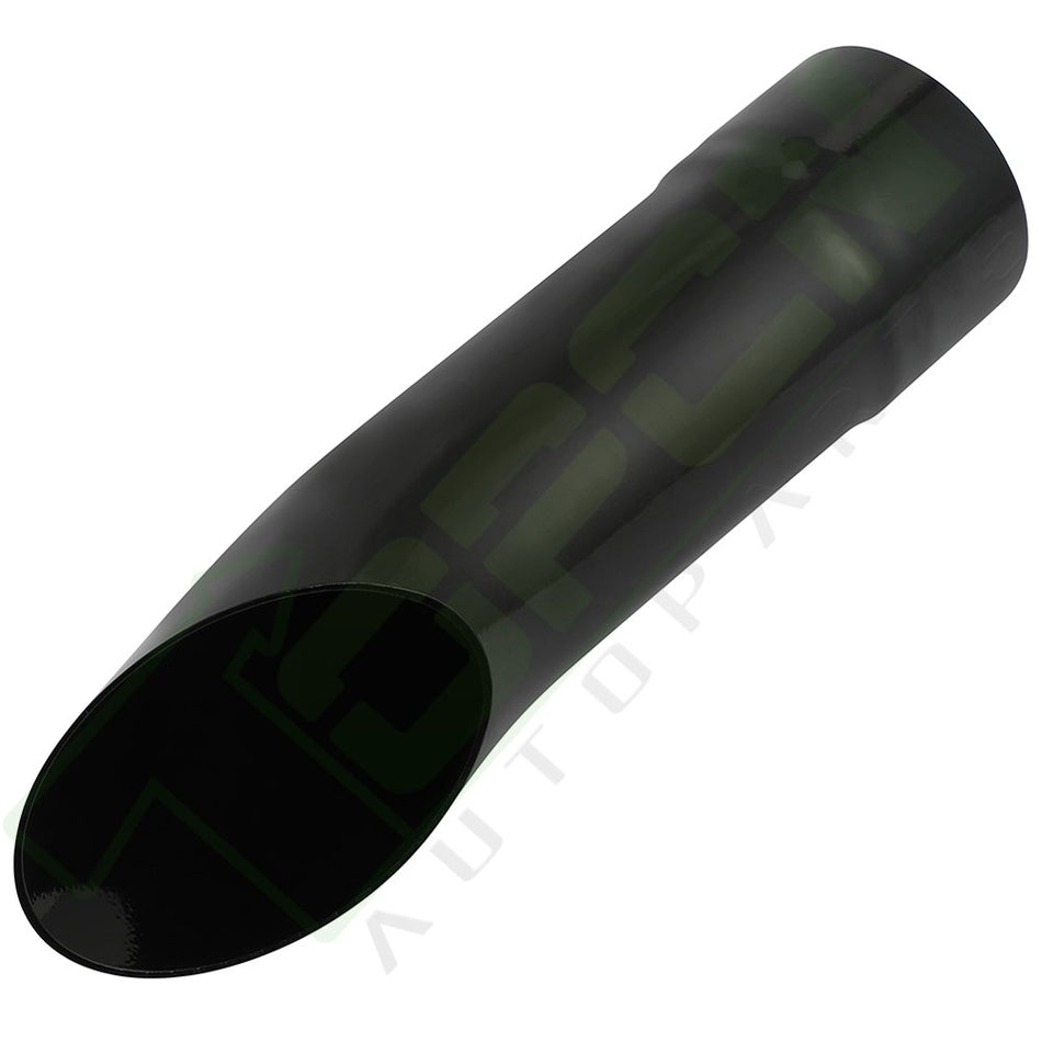 3inch Inlet - 3inch Outlet Black Turn Down Exhaust Tip TailPipe Angle Cut SS Long- 12inch