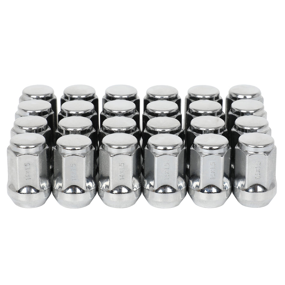 24 M14x1.5 3/4inch Hex Acorn Bulge Chrome Lug Nuts For Buick Cadillac Chevy Camaro