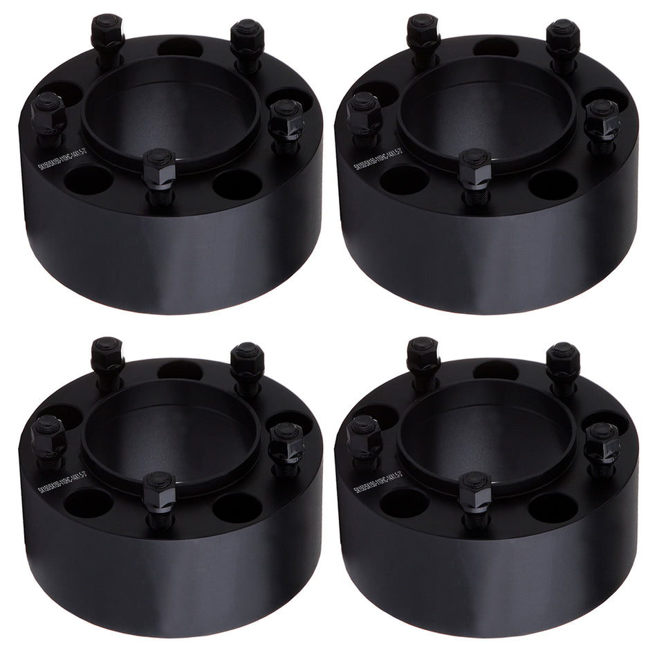 3 inch 5x5.9/5x150 5 Lug Black Hub Wheel Spacers(110mm Bore, 14x1.5 Studs) for 2007-2016 Toyota Tundra - 4PCS