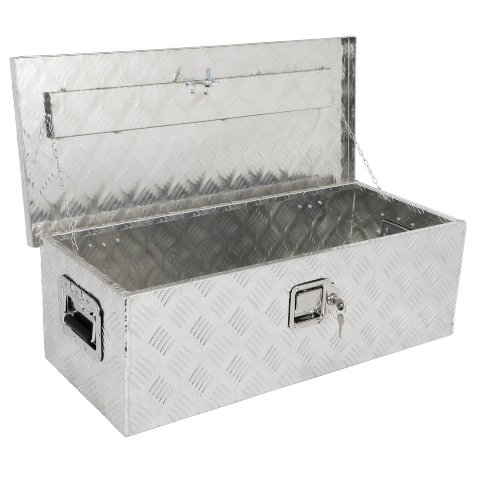 30inch Aluminum Trailer Tool Box Utility Tool Box Silver For Pick Up Truck RV