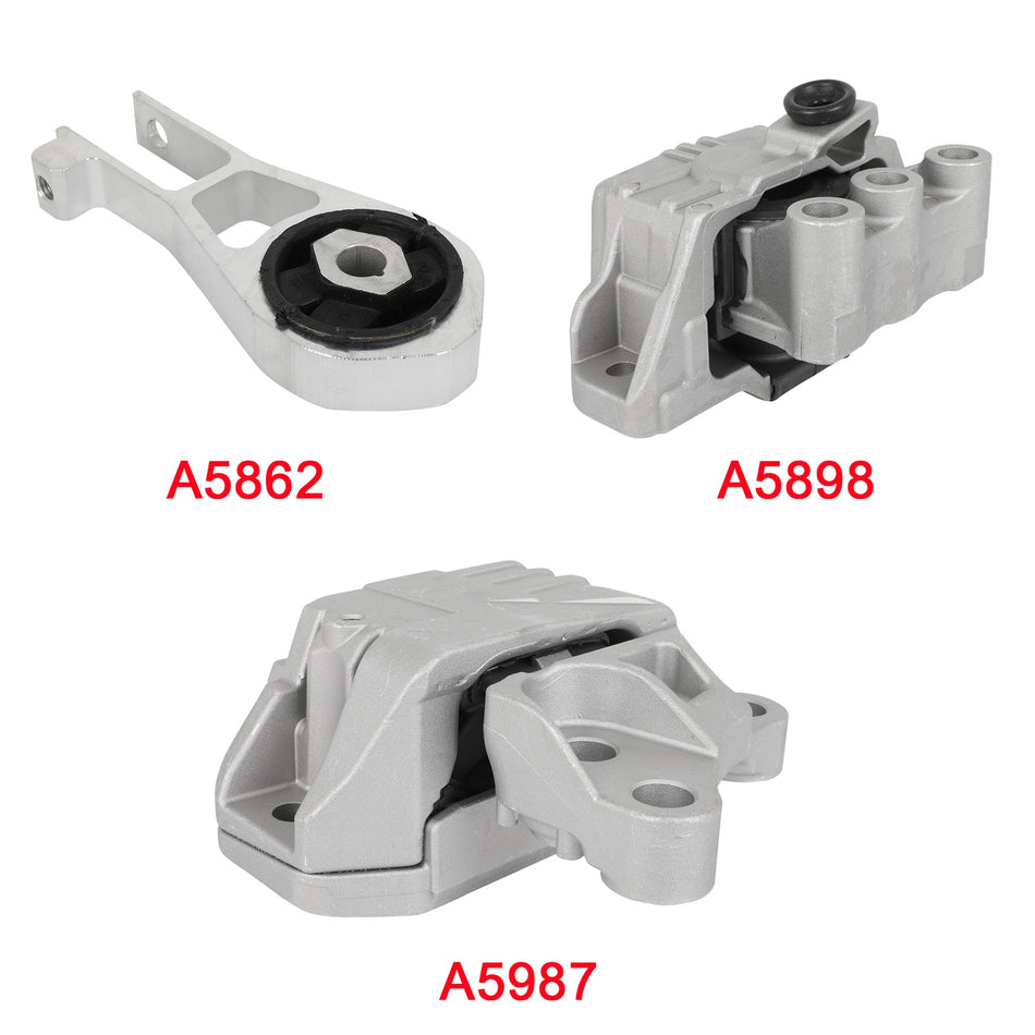 3X Engine Motor Trans Mount Fit Jeep Compass 21-18 2.4L Sport Utility 4-Door