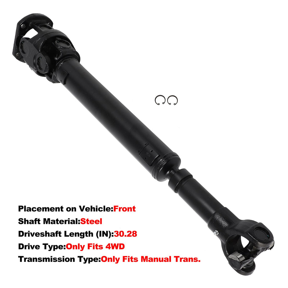 Driveshaft Prop Shaft Assembly for Dodge Ram 1500/2500/3500 4WD Manual Trans