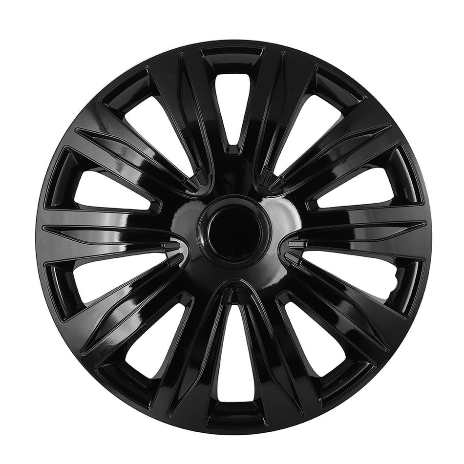 4 Pcs 17 Inch Wheel Hub Caps Black Snap On For R17 Tire & Rim Wheel Covers Kit