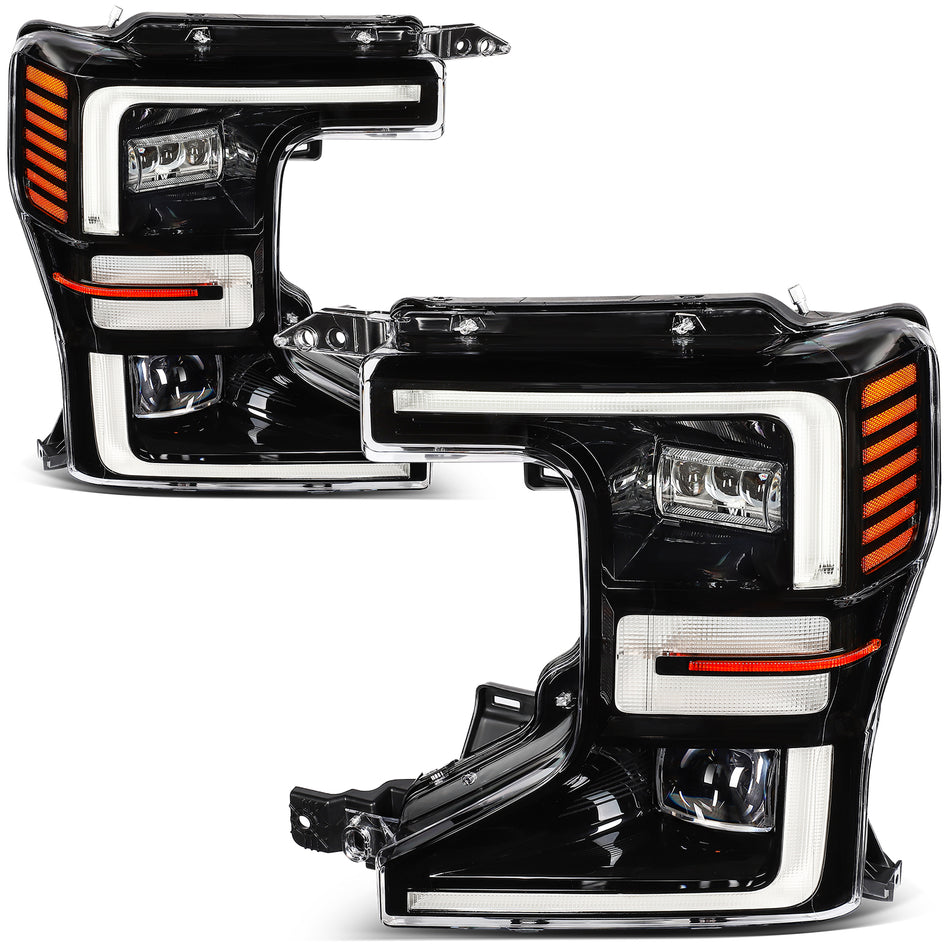 Fits 2020-2022 Ford F250 F350 Super Duty 6.2L 7.3L Headlights Assembly Pair