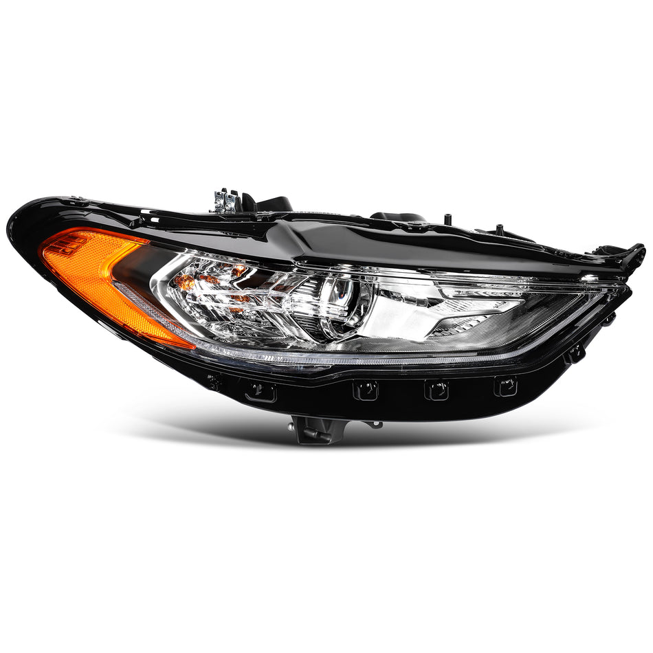 For Ford Fusion 2017-2020 Black w/Projector Headlight Assembly Set Right Side