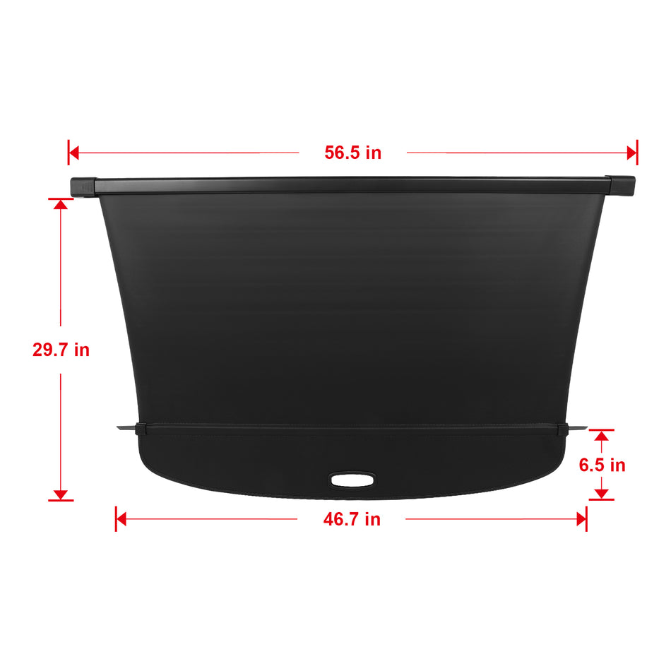 Black Rear Trunk Cargo Security Trunk Cover Fits 2016-2024 Audi Q7 S Line Sport