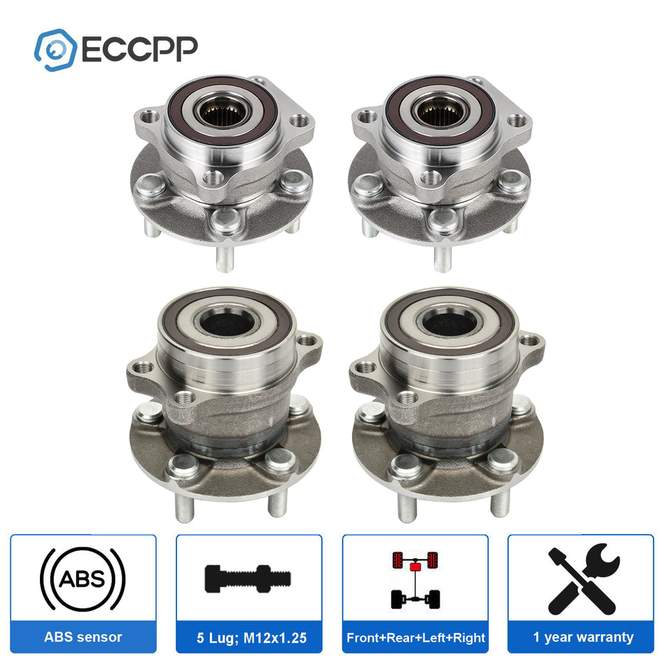 Set of 4 Front Rear Wheel Hub Bearing For Subaru Impreza 2014 2015 2016-2019