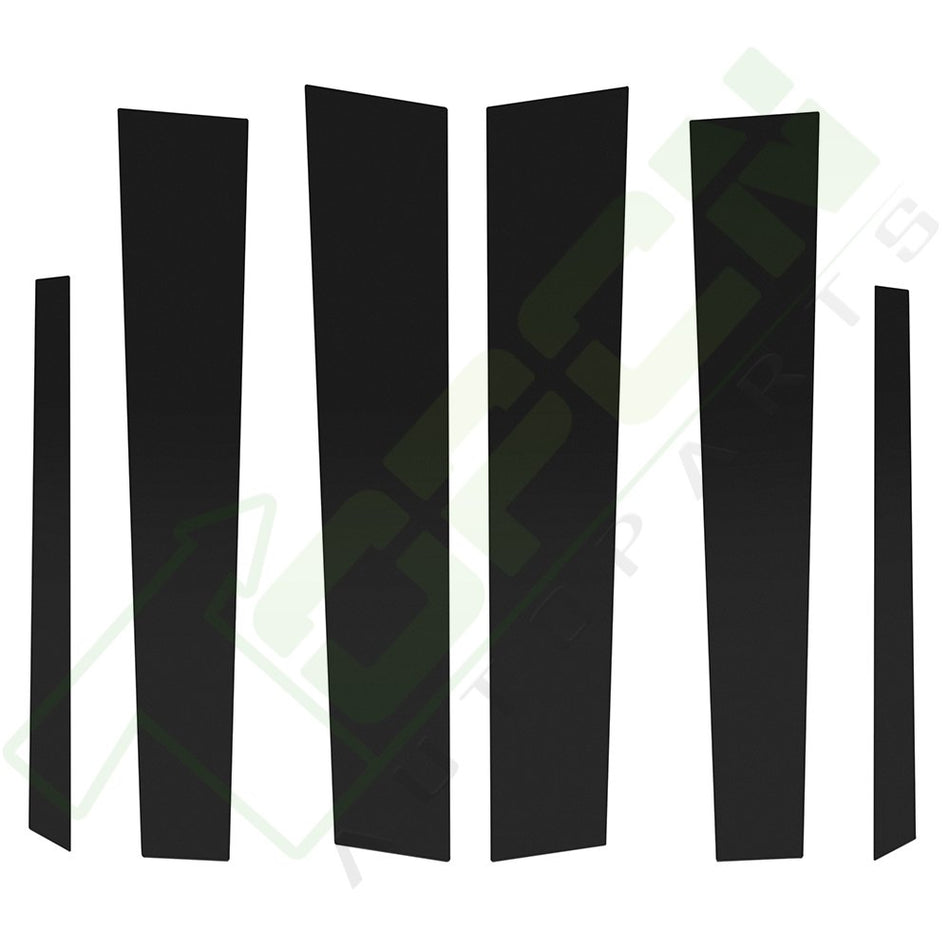 Black Cover For 03-07 Honda Accord Pillar Posts Glossy Door Trim Window 6pcs Set