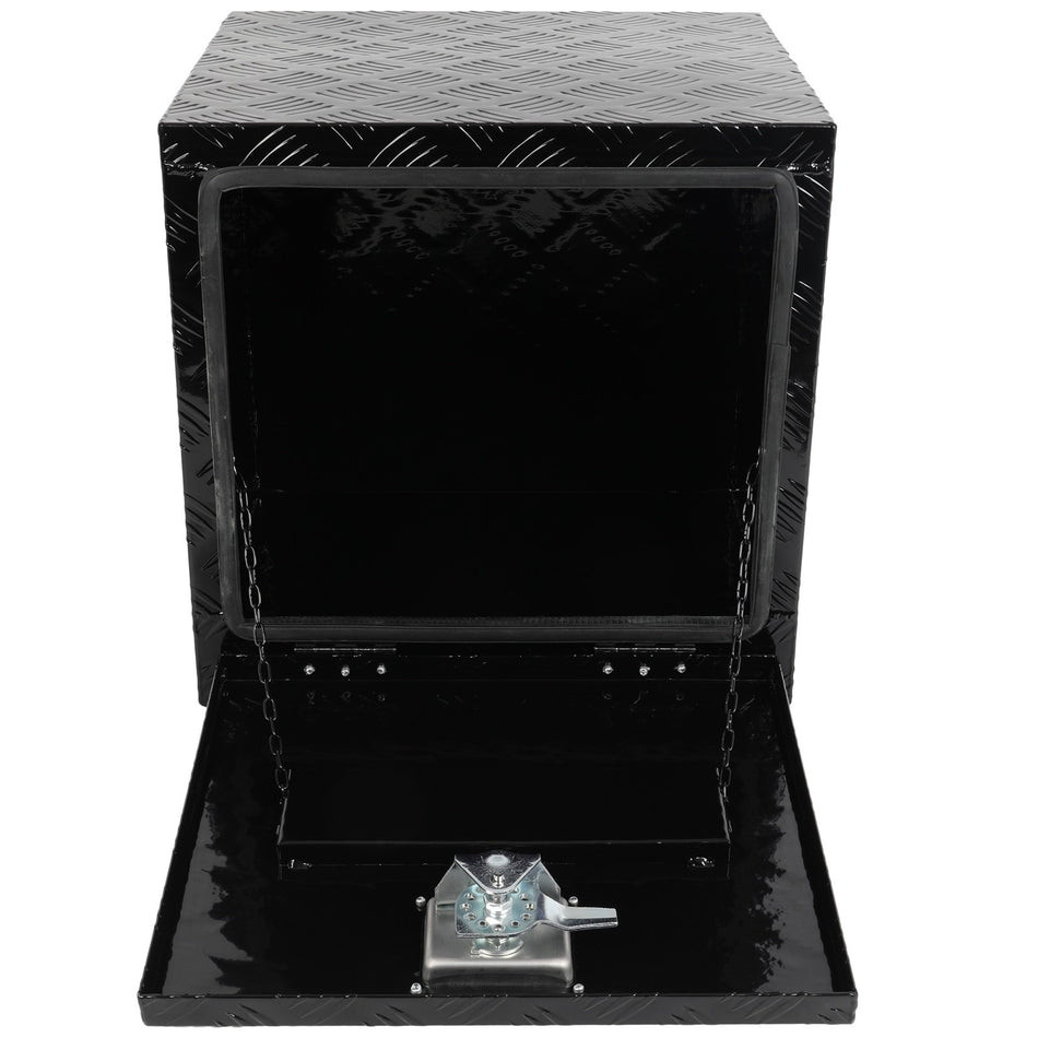 18inchx 17inchx18inch Aluminum Storage Tool Box W/2x Chain For Truck Garage Home Office