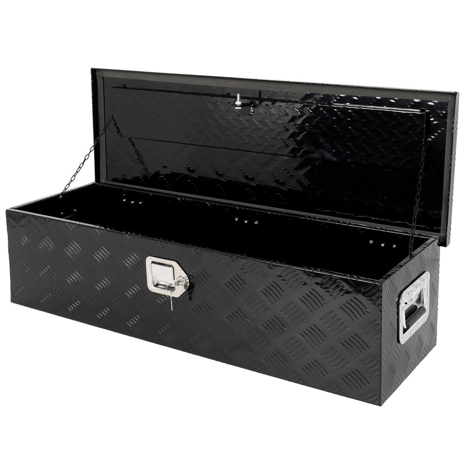 Black Aluminum Pickup Truck Trunk Bed Tool Box Trailer Storage (39X13X10) inch