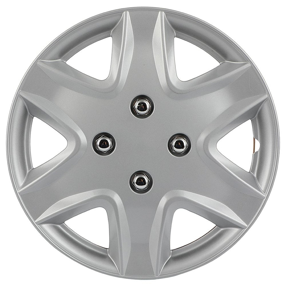 4 Set 13 Inch Wheel Hub Caps Silver Snap On For R13 Tire & Rim Wheel Covers Kit