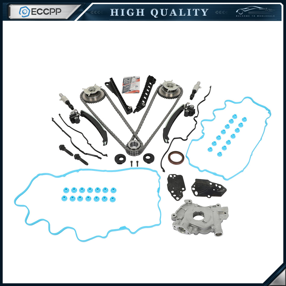 For 04-08 Ford 5.4L 5.4 3V Timing Chain Cam Phaser Solenoid Valve Oil Pump Kit 133846