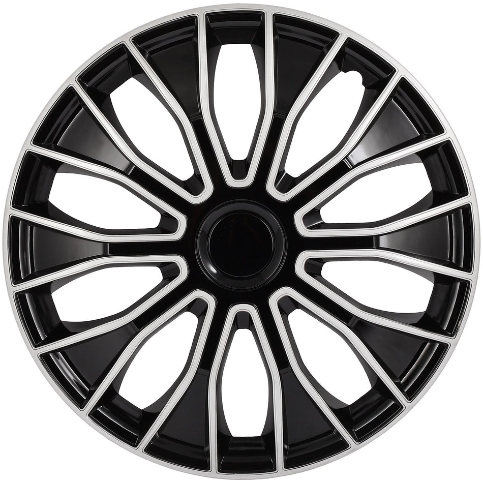4 Pcs Black 16 inch Wheel Covers PP Snap-On Wheel Hub Caps For R16 Tires Rims