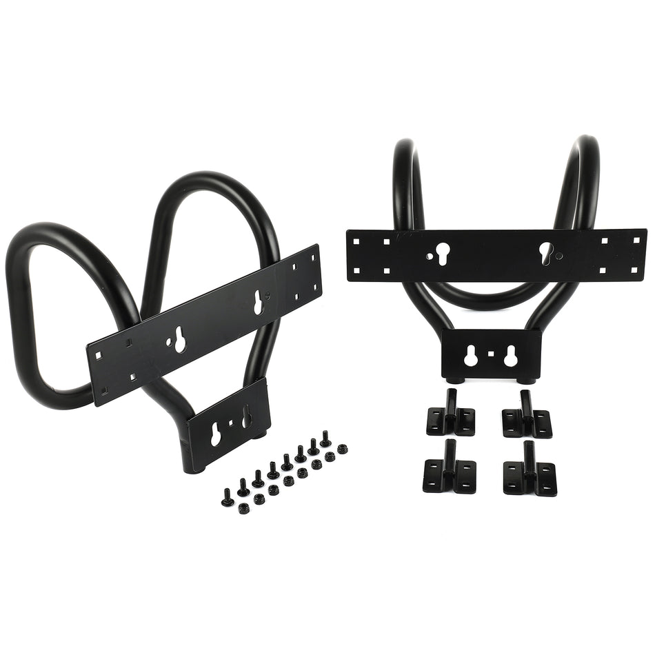 2x Powder Coated Black Steel Motorcycle Wheel Chock Steel for E-Track System