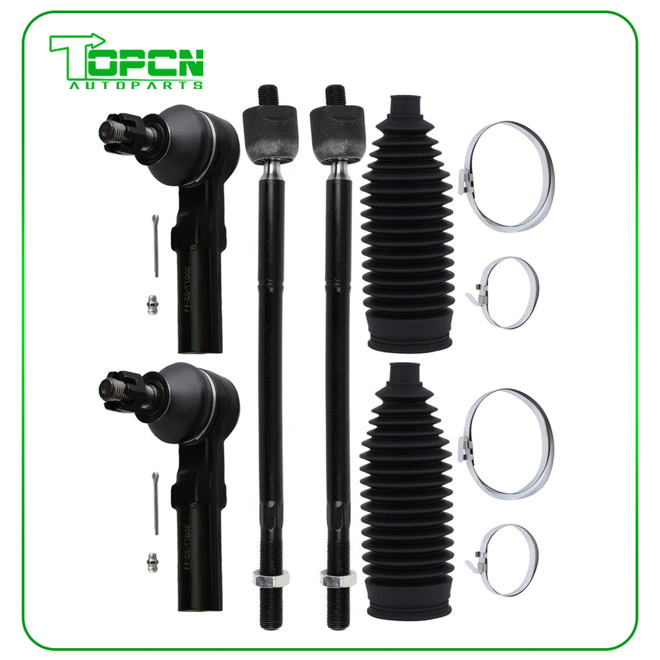 6x Front Tie Rod End Rack and Pinion Bellow For 2009-2014 Toyota Matrix Corolla