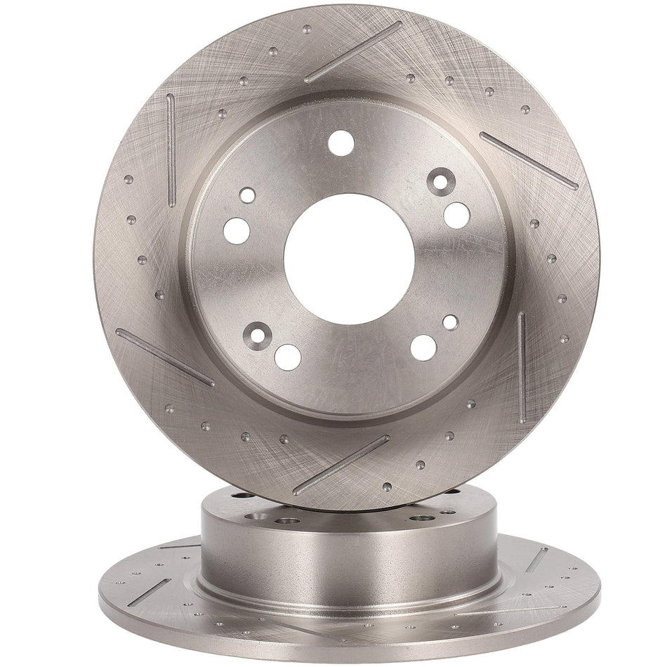 For Honda Accord 03-2007 EX LX For Acura Tsx 2004-2008 Slotted Brake Rotors Rear