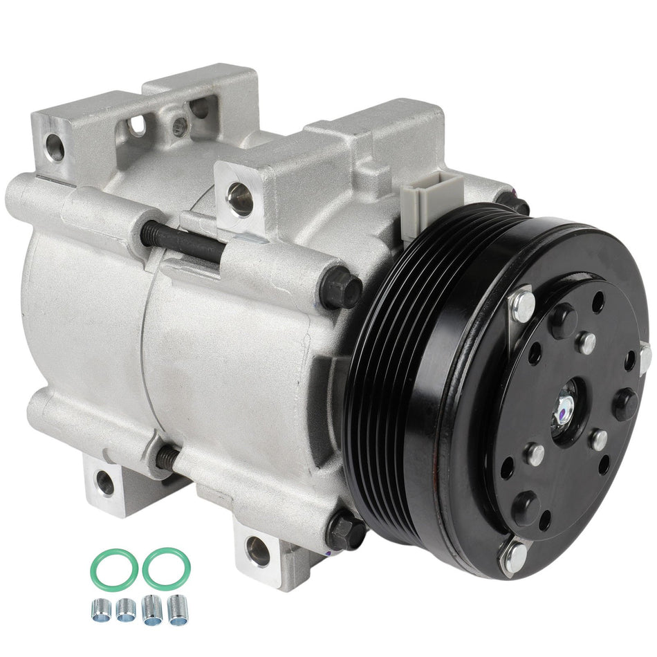 A/C Compressor with 6-Groove Pulley for Ford Mustang Explorer Aerostar Mercury