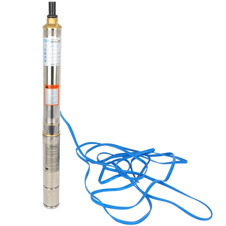 1/2HP Deep Well Pump Submersible Water Pump 110V/60Hz 370W 16GPM 95psi 3420r/min