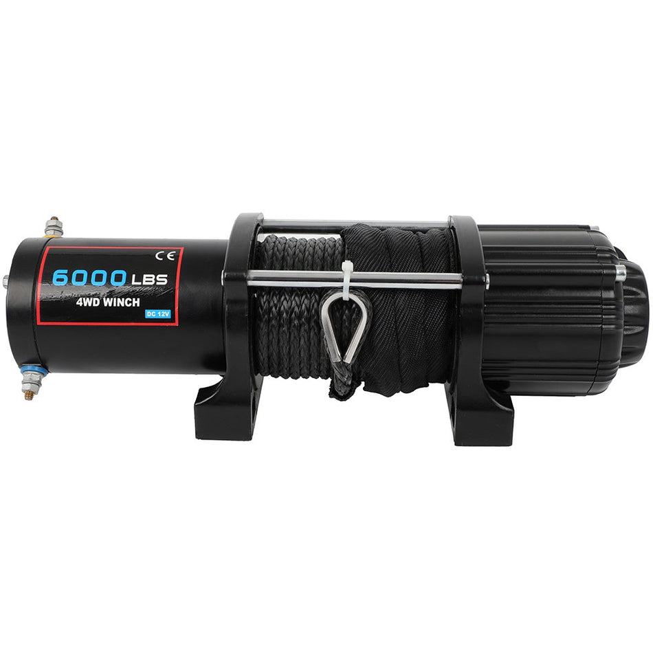 Heavy-Duty 6000 Lb Synthetic Rope ATV UTV Winch - W/Wireless Remote 6000LBS