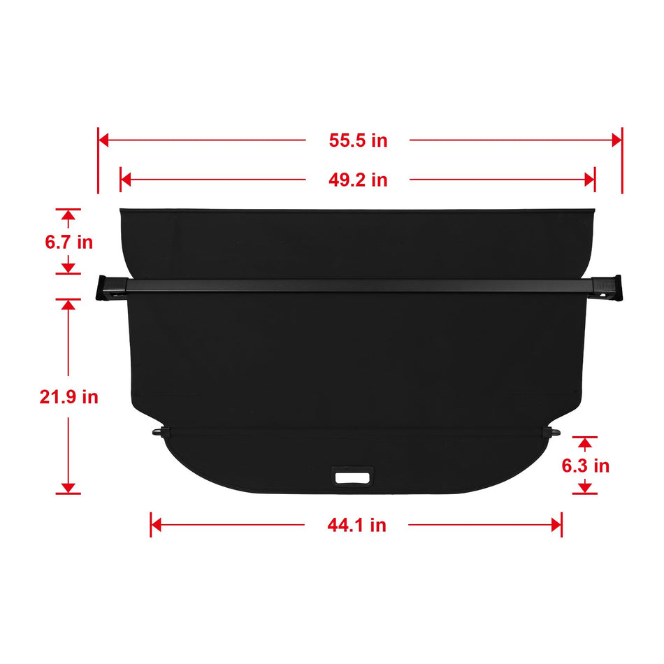 Fits Porsche Cayenne 2011-2018 Waterproof Retractable Cargo Cover w/Raised Lip