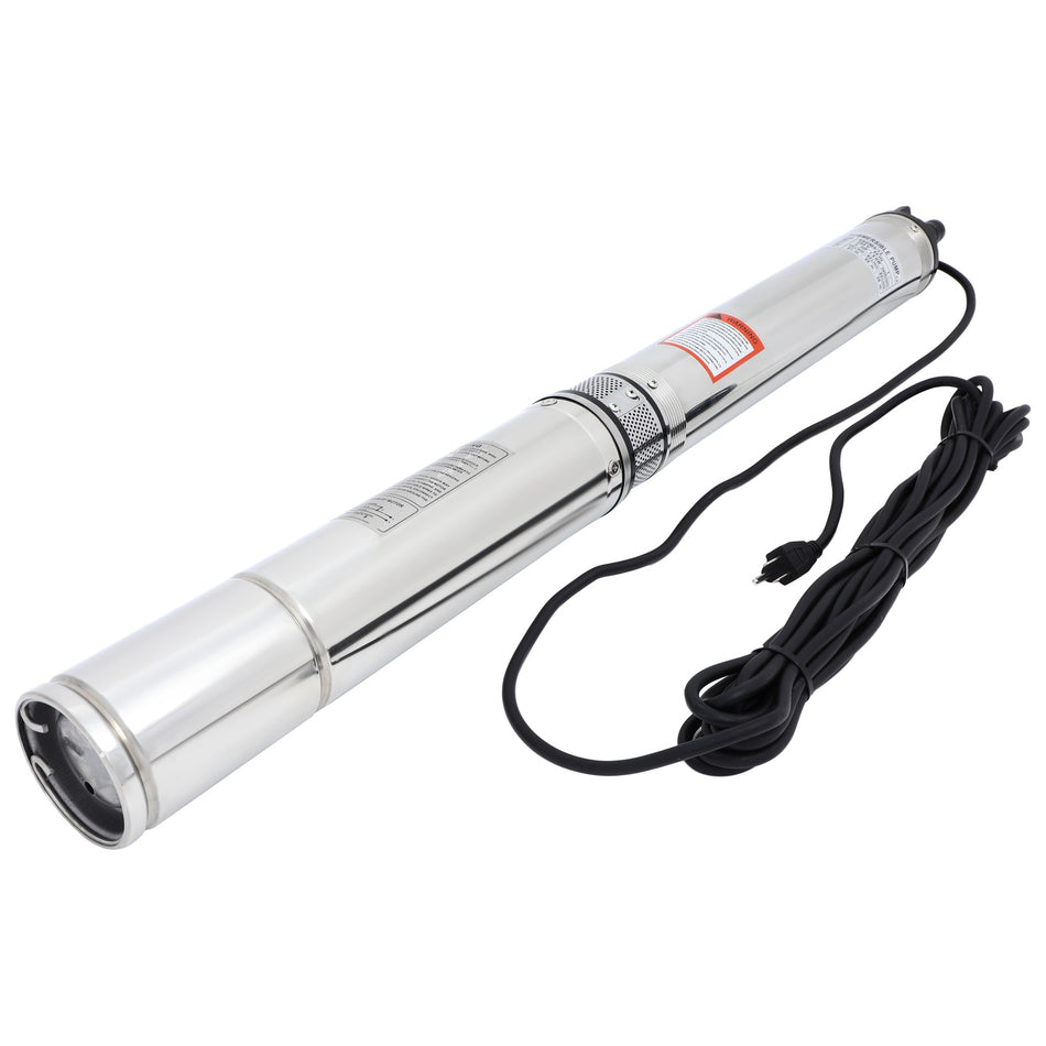 2HP Deep Well Pump Submersible Pump Stainless Steel Well Pump 220V 42GPM