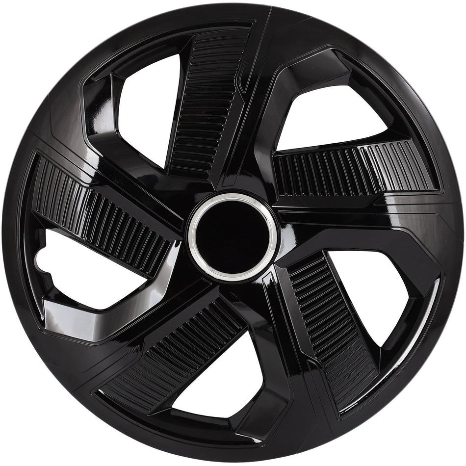 Set Of 4 Wheel Covers Snap On Wheel Hub Caps Black Rim Covers Fits 16 inch Tire