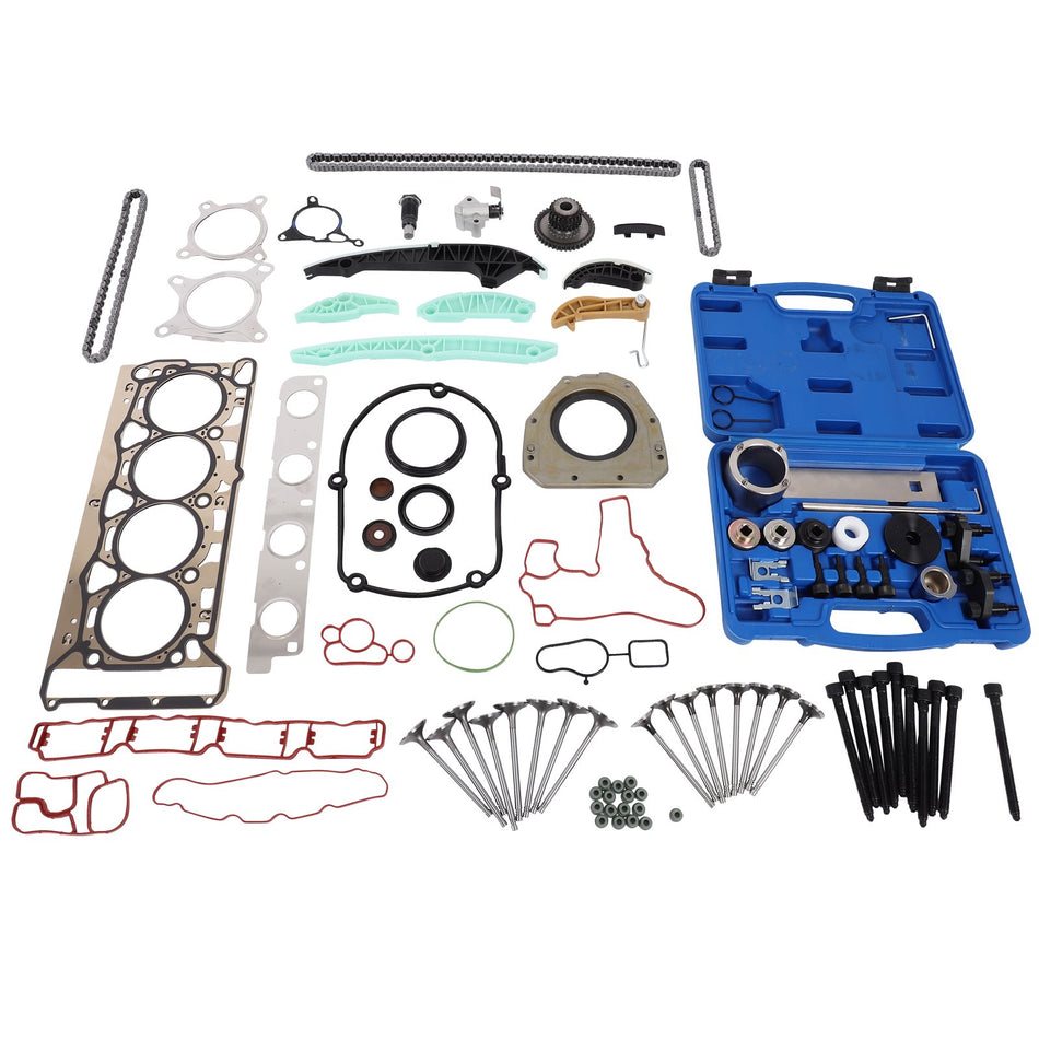Head Gasket Timing Chain Tool Kit Valves For VW Jetta Golf GTI Audi A4 TT 2.0T
