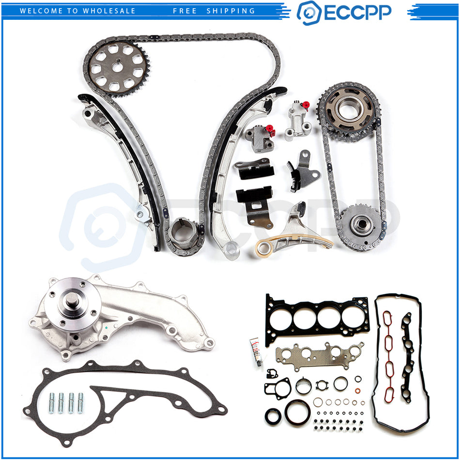 Head Gasket Set Timing Chain Kit Water Pump For 05-15 Toyota Tacoma 2.7L 839926