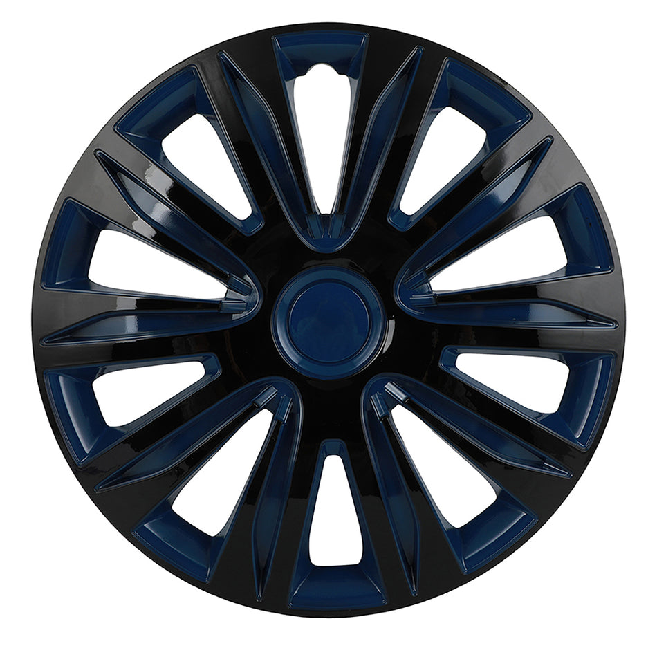 4 Pcs 15inch Wheel Hub Caps Black Blue Snap On For R15 Tire & Rim Wheel Covers Kit