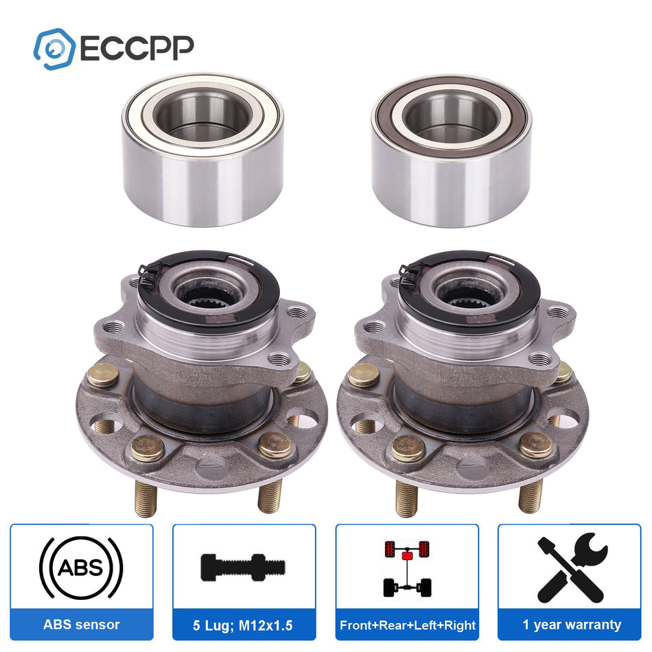 4X Wheel Hub Bearings Assembly Front Rear AWD For Jeep Compass Patriot 2007-2017