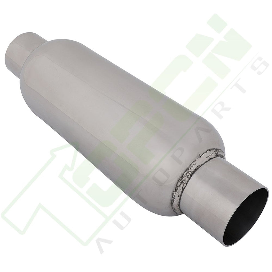 2.25inch Inlet - Outlet- Exhaust Muffler Upgrade Oval Stainless Steel Long-14inch In