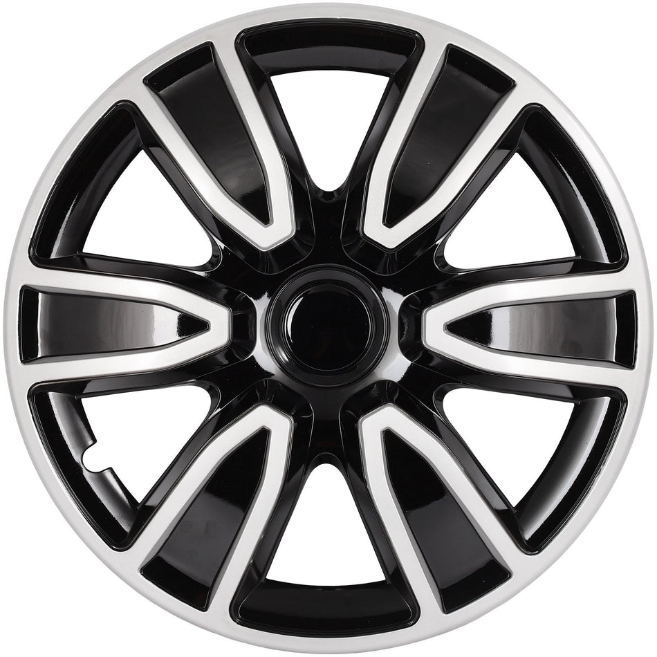 New Black Silver 15inch Universal Hub Caps Wheel Cover Kit Snap On For R15 Tire Rim