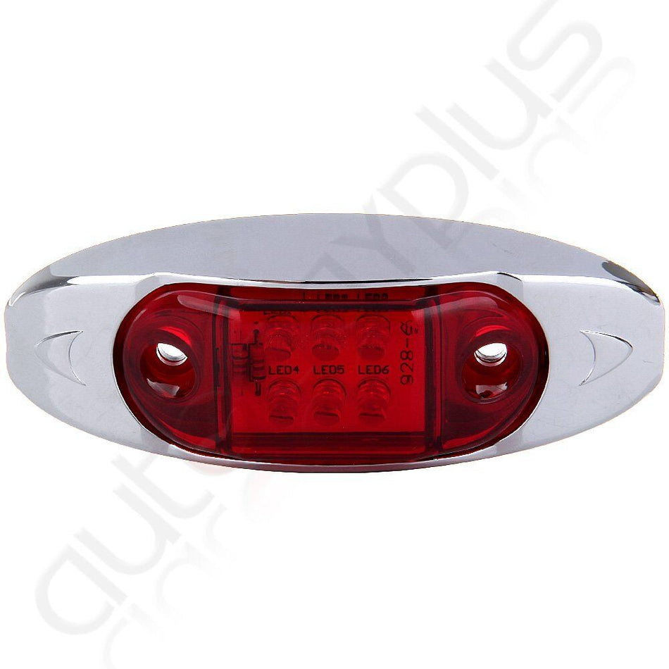 1x 4 inch 6 Diodes Red Led Clearance Pickup Truck Trailer Side Marker Light Lens
