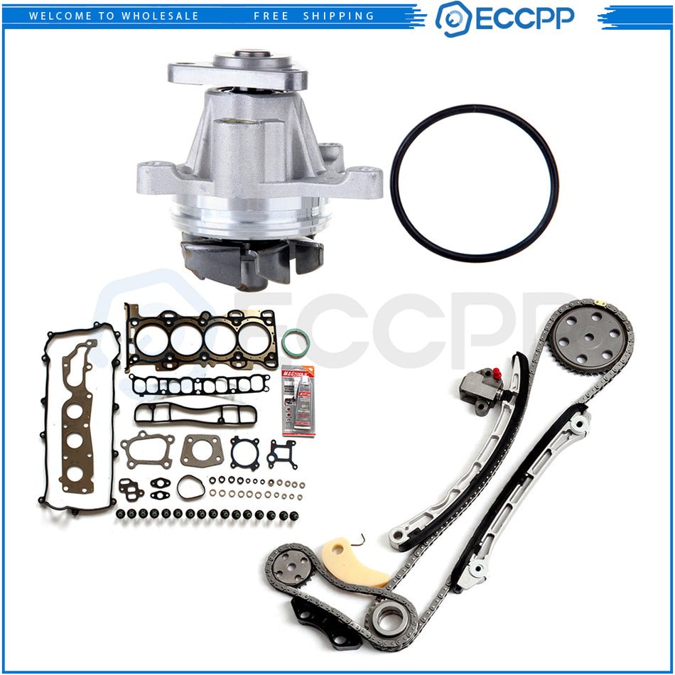 For 2003-2013 Mazda 3 6 CX-7 2.3L Timing Chain Water Pump Kit withHead Gasket Set 839848
