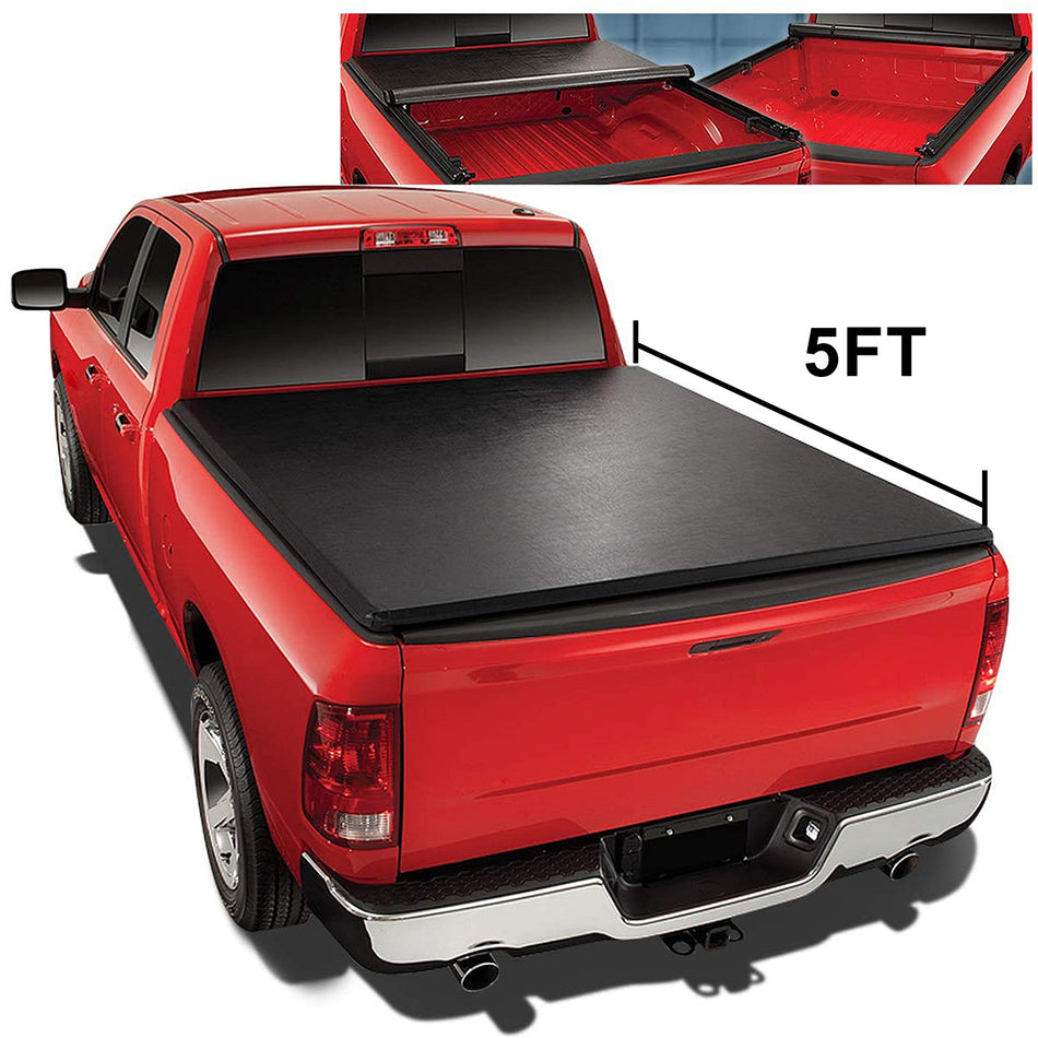 5FT Roll Up Soft Tonneau Cover Brand New For 2017-2024 Honda Ridgeline Truck Bed