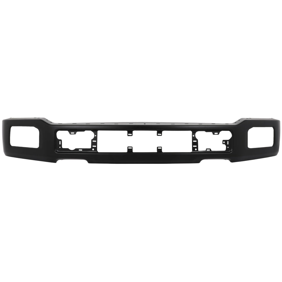 New Black Steel Front Bumper Face Bar For 2018-2020 Ford F-150 w/Fog light holes